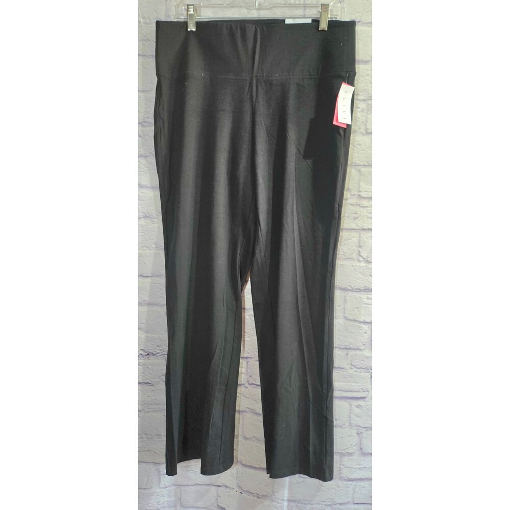 Lane Bryant LIVI Black Signature Stretch Pull On Pants 14/16 NWTS Flat Front